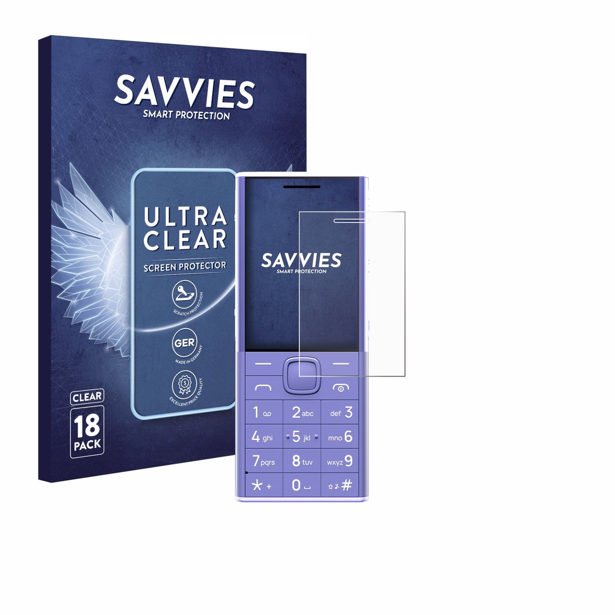 Savvies - Screenprotector voor Nokia 150 Music - Folie Beschermfolie transparant 18 Stuks