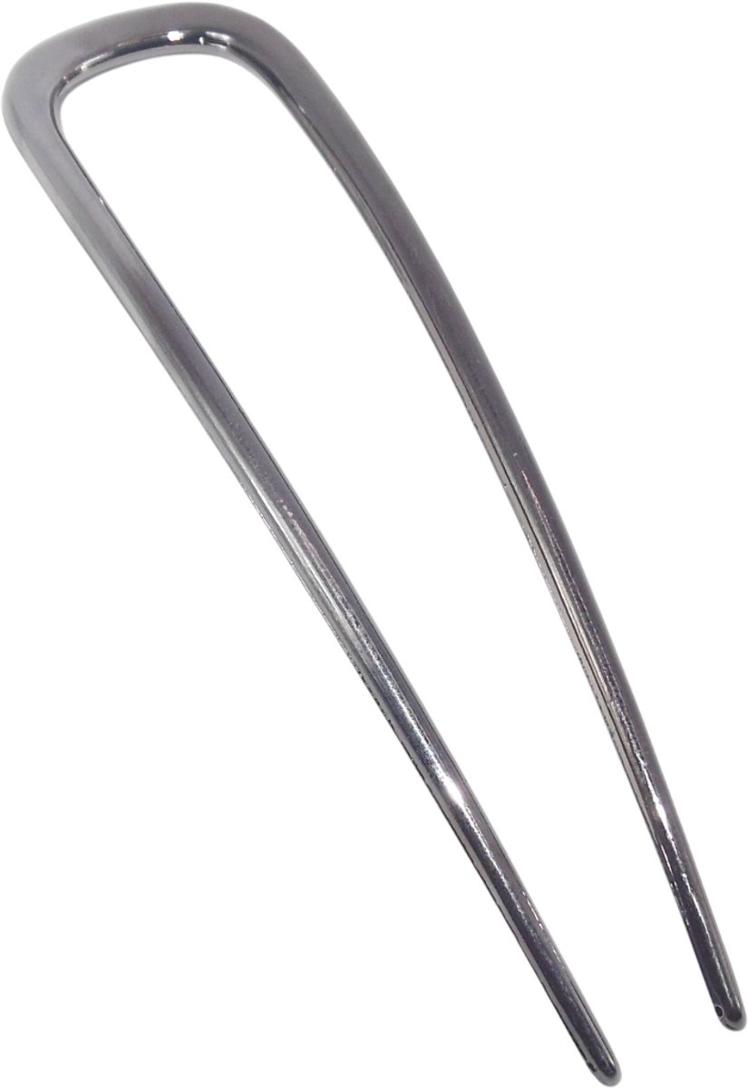 Haarpin U-vorm van metaal donkergrijs - lengte 12,5 cm / breedte 3 cm