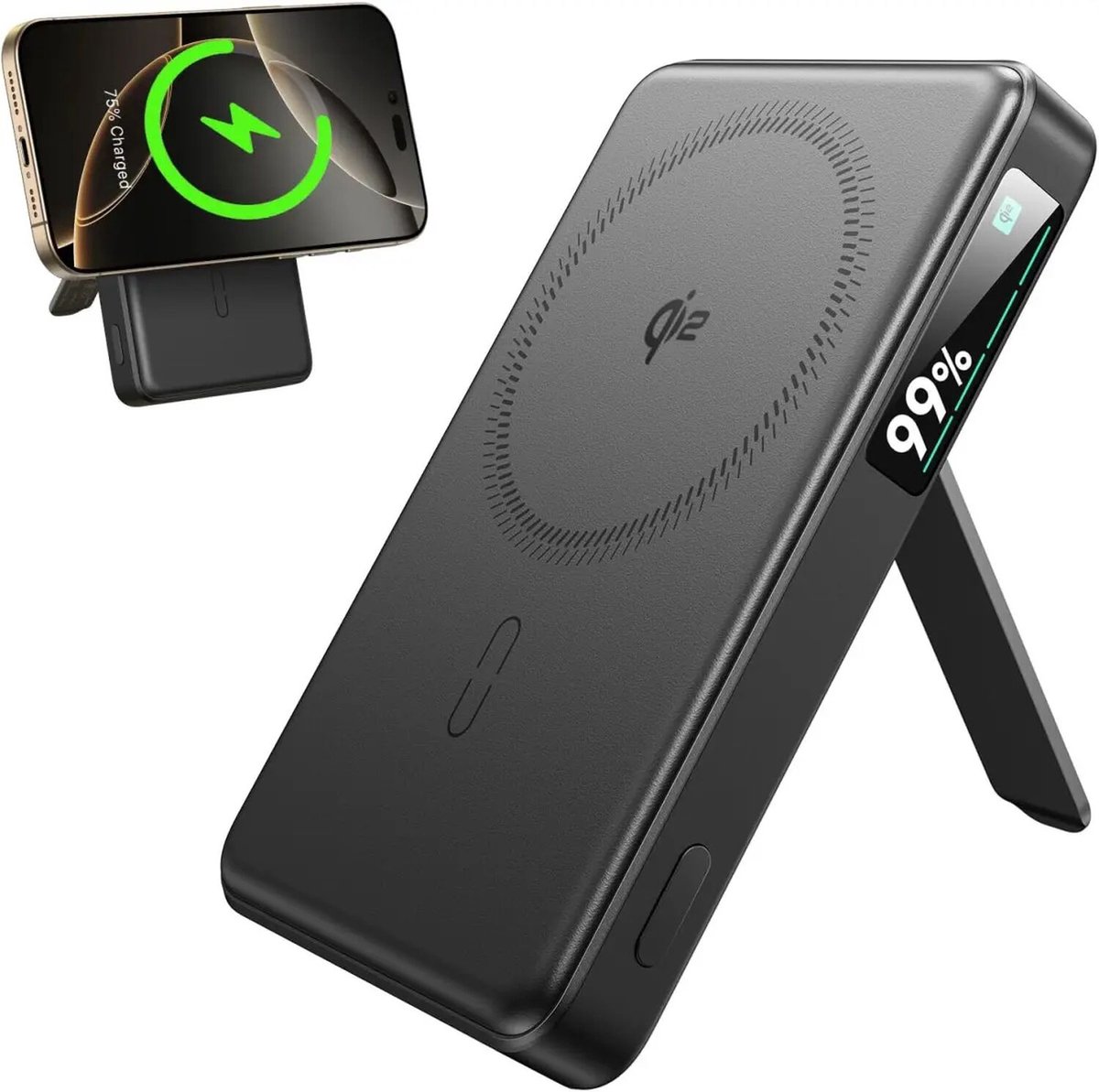 ESR MagSlim Kickstand Powerbank 15W 10.000 mAh Zwart - ESR - €49,95