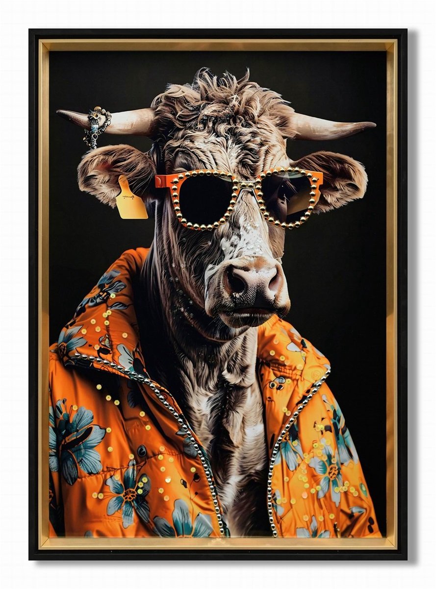Schilderij 50x70cm cool cow