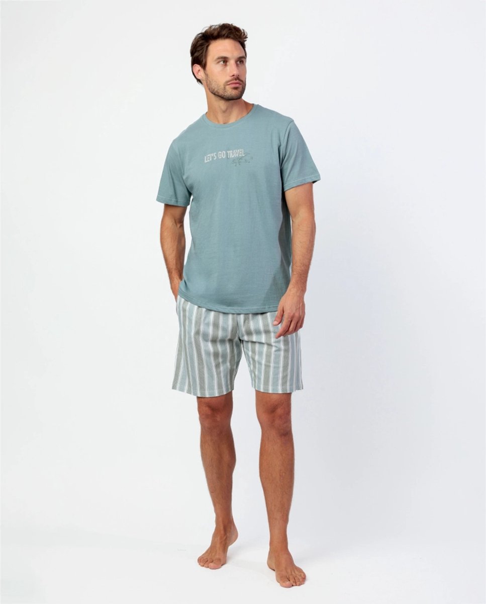 Let’s Go Travel Korte Pyjama Heren (Groen)