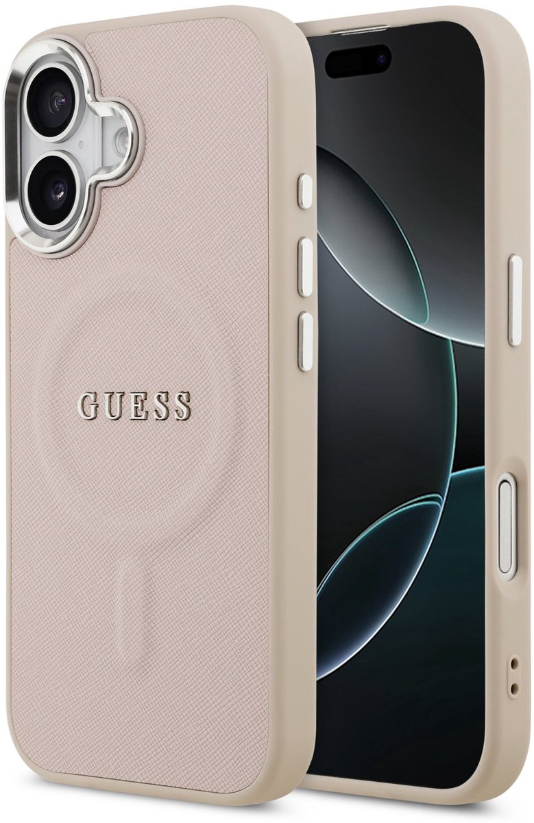 Guess PU Saffiano Backcover - Geschikt voor iPhone 17 - MagSafe Compatibel - Roze