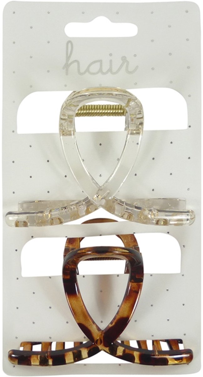 Haarklem Krul Set Champagne en Panterprint 8 cm