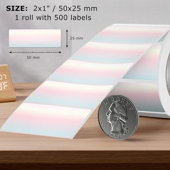 Labex Label Thermische etiketten 65x30 mm – 1000 etiketten – Direct thermisch – Zelfklevend – Barcode etiketten