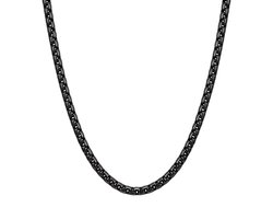 Halsketting heren staal GINU 3mm - 70cm lengte - Ketting heren zwart zonder hanger rvs - Mauro Vinci®