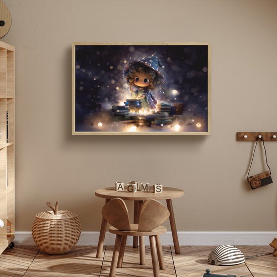 Nachtlampje 100x70 cm - Kinder lamp - Meisje - Toveren - Sterren - Paars - Tafellamp kinderkamer draadloos - Slaapkamer lampje - Bedlamp kinderen - Kinderlampje - Wandlamp babykamer - Nachtlampjes van Merkloos — afbeelding 3