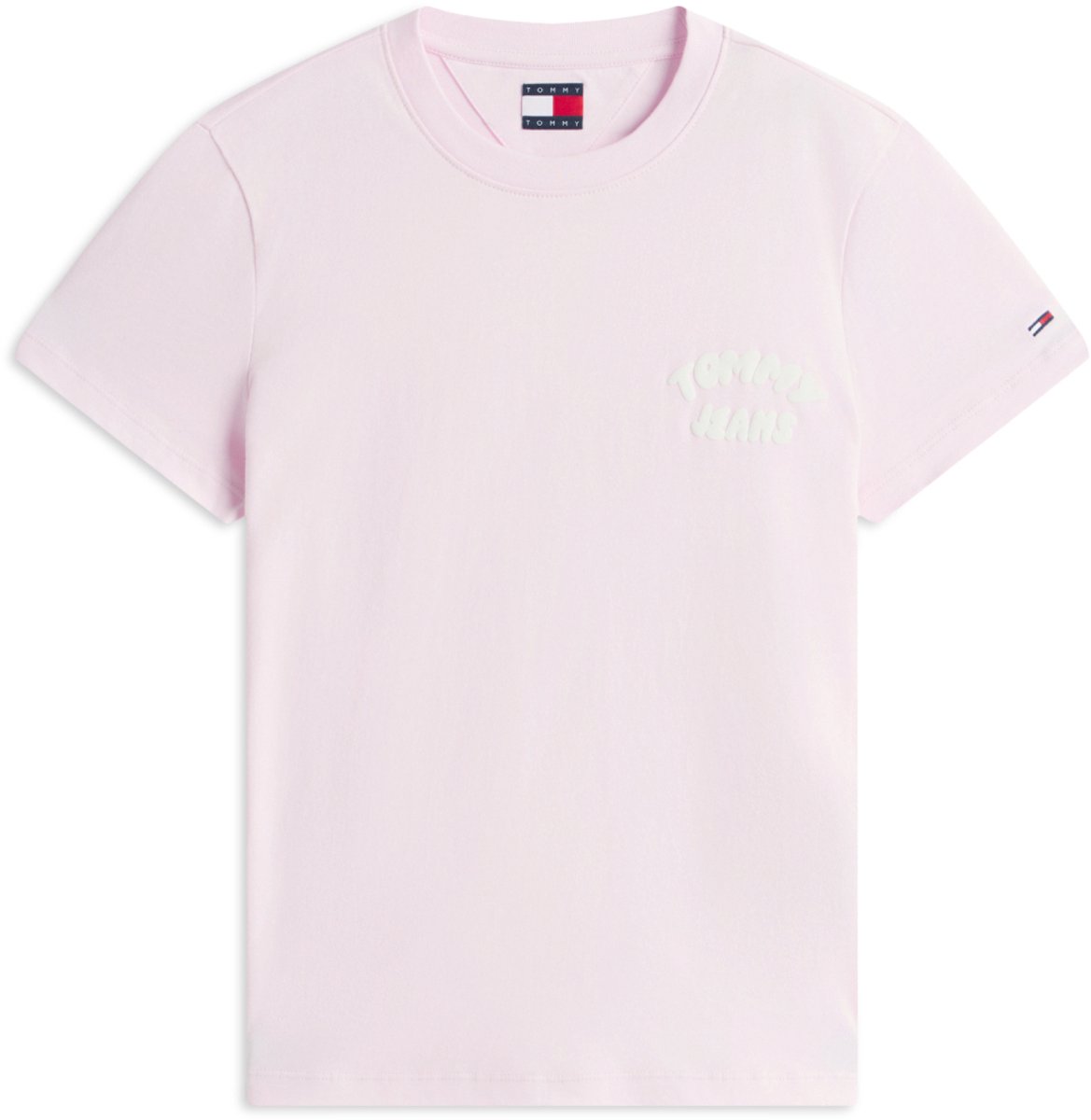 Tommy Jeans T-shirt Tjw Reg Tj Bubble Ss Dw0dw22310 Tn9 Pearly Dames Roze