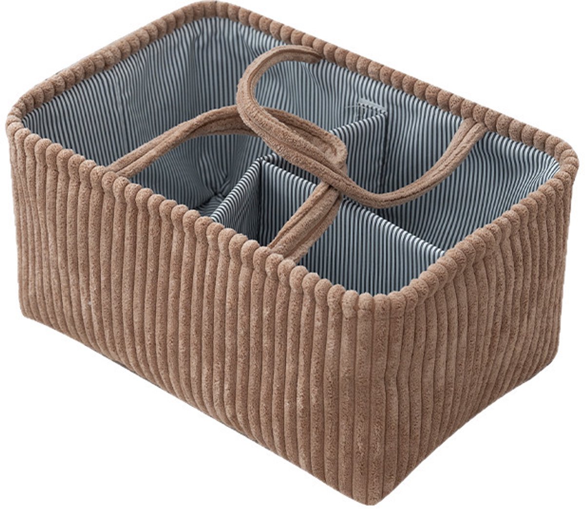 Luier Opbergdoos, Een Modieuze Opbergmand Geschikt Voor Pasgeboren Benodigdheden En Luierstations, Met Multi-Compartiment, Draagbare Sundries Mand, Opbergtas (Bruin)