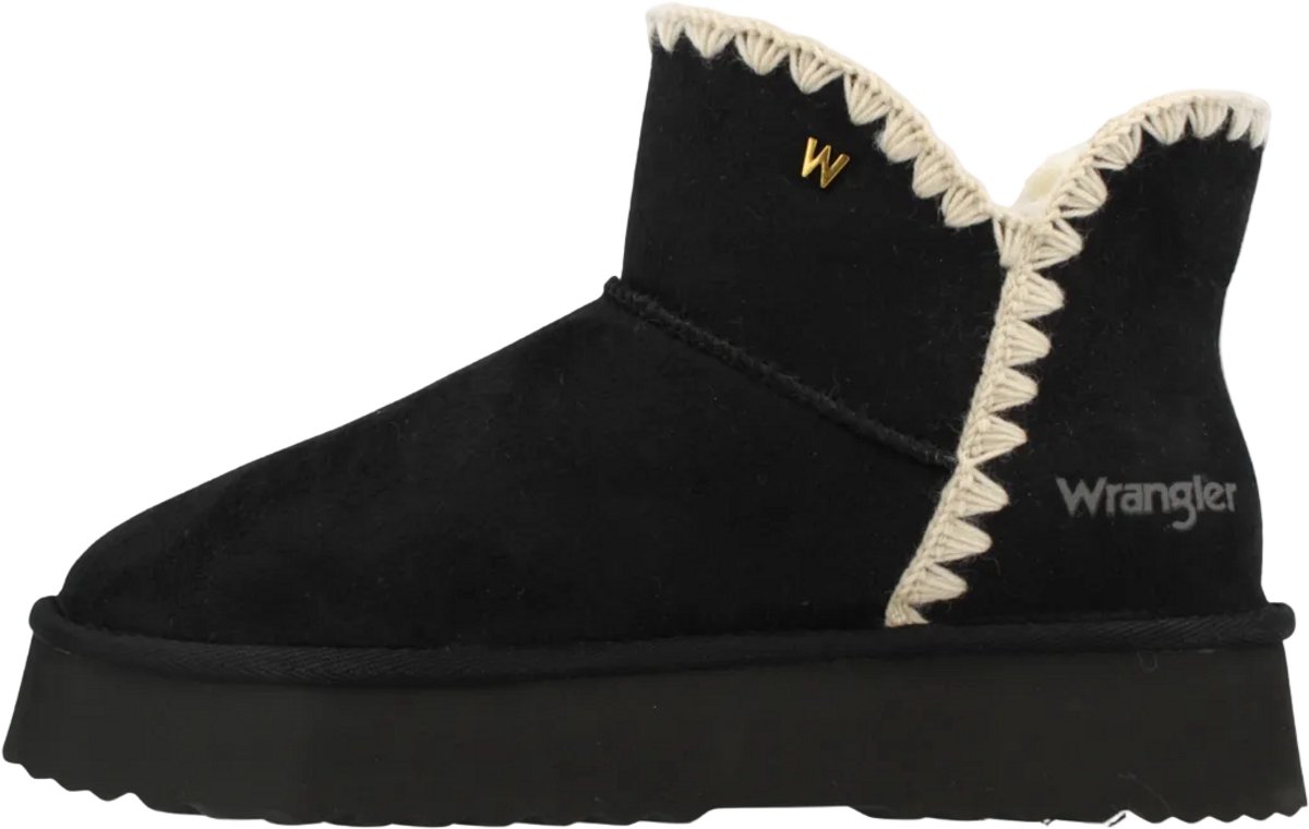 Wrangler Elsa Platform Mid Zwart