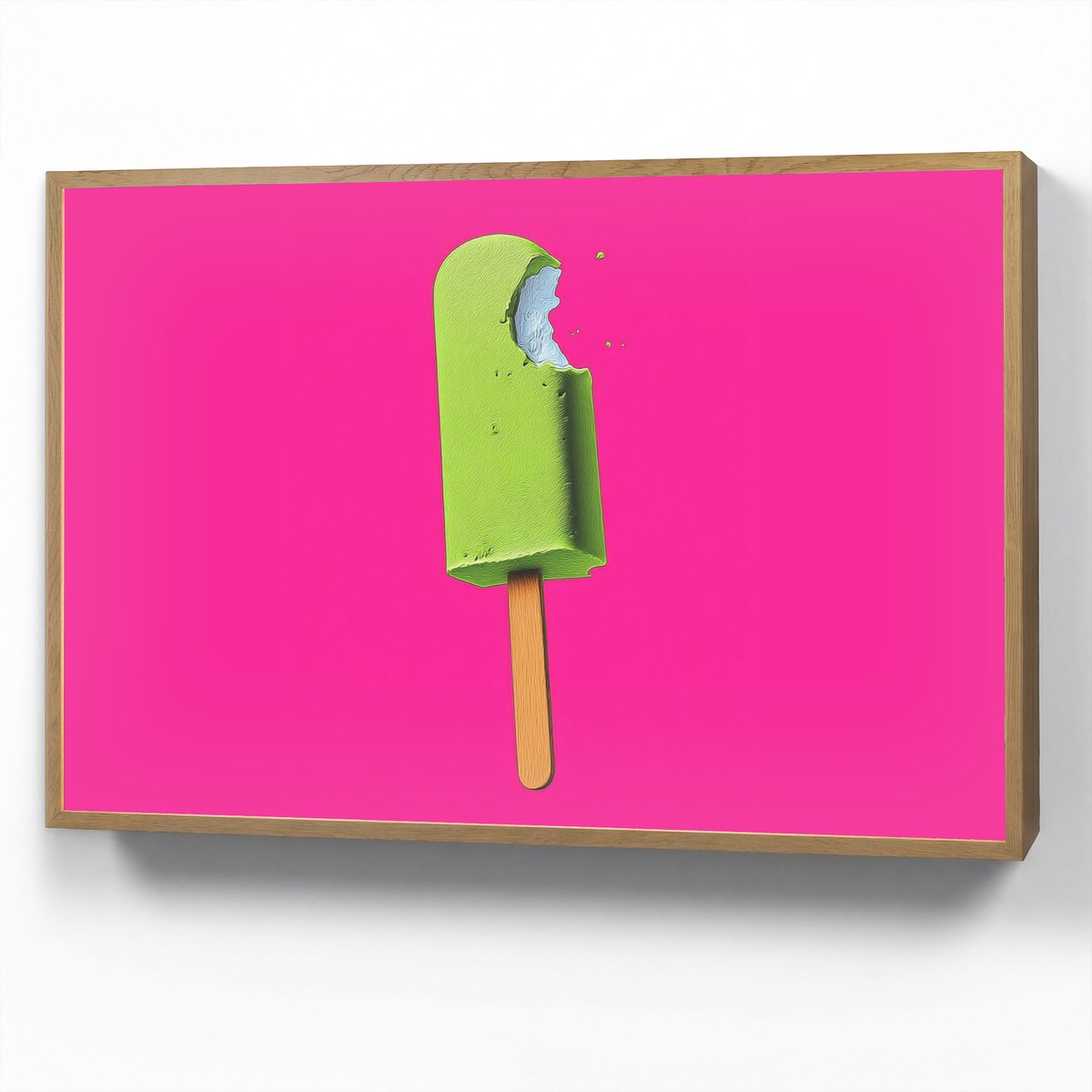 Wandlamp 100x70 cm - Oplaadbaar - Ijsje - Stokje - Minimalistisch - Groen - Wandlampen bin