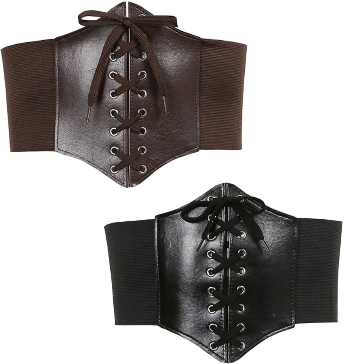 Allecto - Elastische Corsetriem - Retro Taille Corset - Perfect voor Halloween - Brede Band - Taille Ondersteuning - Geschikt voor Vrouwen - Zwart ...