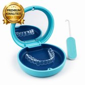 Aligner Case / Bakje met Spiegel & Remover – 2-in-1 Hygiënisch Opbergdoosje voor Invisalign, Retainers & Nachtbeugels