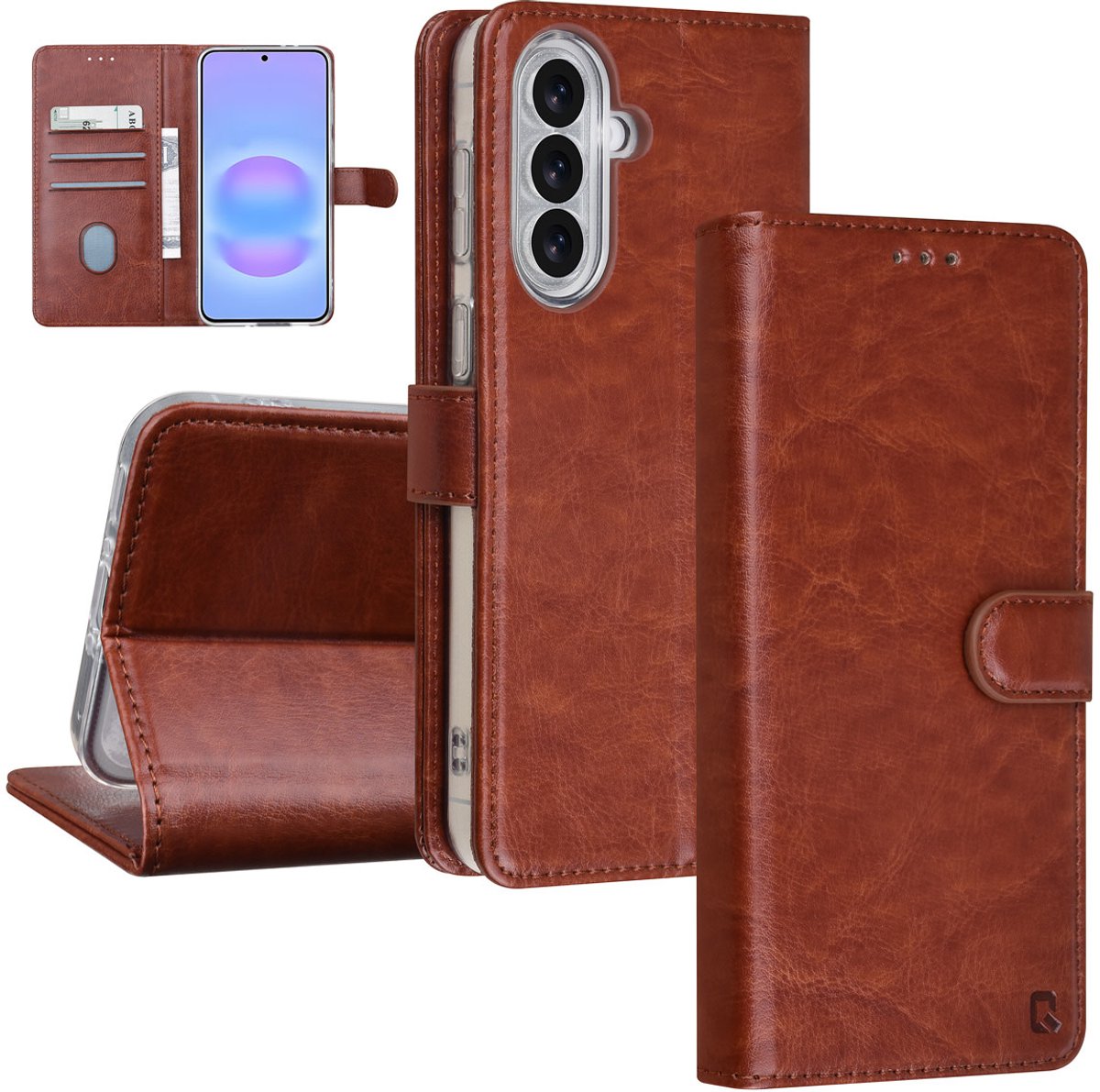 TUNIQ telefoonhoesje voor Samsung Galaxy A37 - met kaartsleuven - Bruin