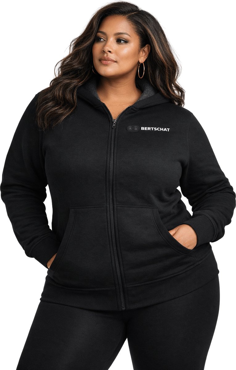 Verwarmde Hoodie - Vrouwen | Verwarmd Vest | Dual Heating | Zwart | Incl. twee powerbanks | S