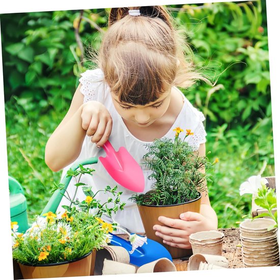 4 Stuks - Tuingereedschap - Handschepjes - Kleine Metalen Schepjes - 20*6.5cm - Rood + Blauw + Roze + Groen - Tuiniersgereedschap - Tuinieren - Moestuin Gereedschap - Plantenschep van Merkloos	 — afbeelding 4