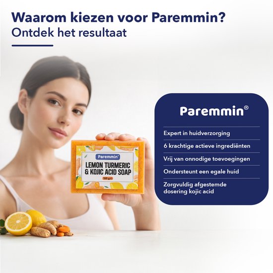 Lemon Turmeric & Kojic Acid Soap – Kurkuma Zeep 100% - Pigmentvlekken Verwijderen – Darkspot Remover