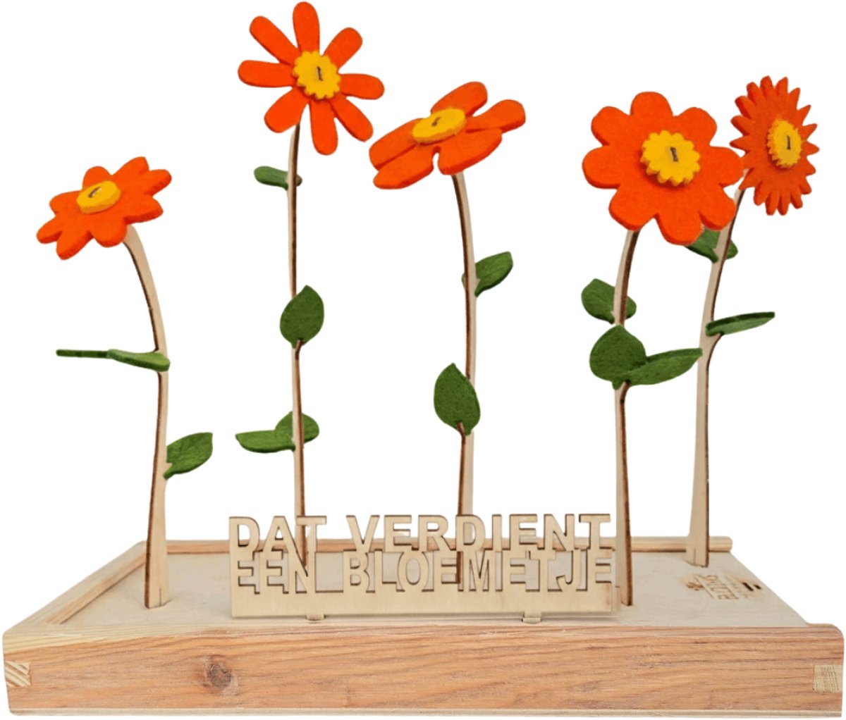 Happy Blooms vilten bloemen – Dat verdient een bloemetje – brievenbus cadeau
