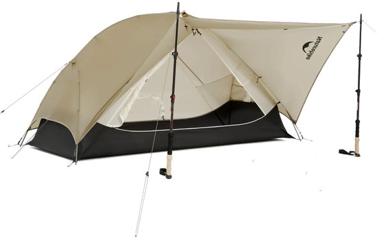 Naturehike Mongar UL 1 - 1-persoons ultralichtgewicht tent - Incl. grondzeil - 15D 1500MM - 3-seizoenen koepeltent - Waterdichte trekkerstent & kampeer tent - Maanzand van Naturehike — afbeelding 2
