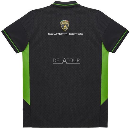 Lamborghini Squadra Corse Kids Polo Zwart/Groen Large van Lamborghini — afbeelding 2