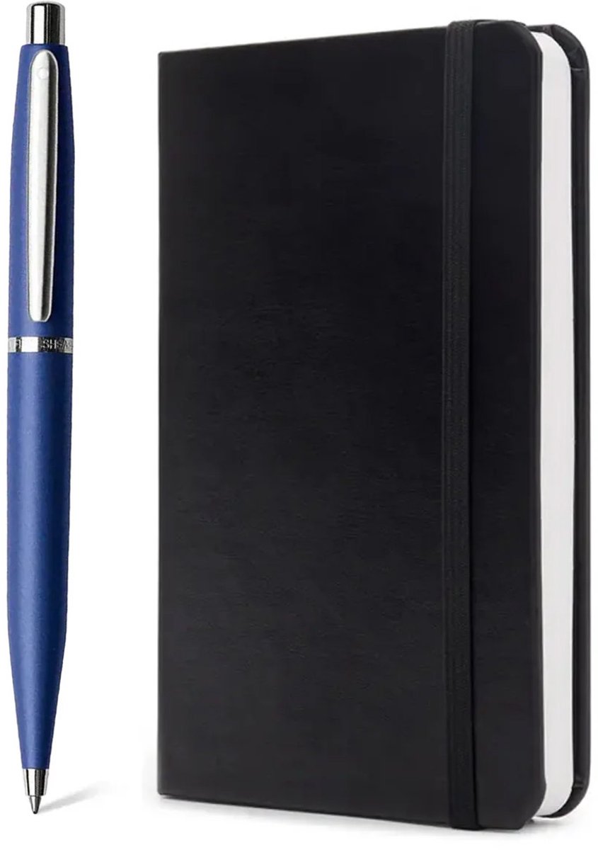 Sheaffer balpen giftset - VFM/G9401 - neon blue nickel plated - met A6 notebook