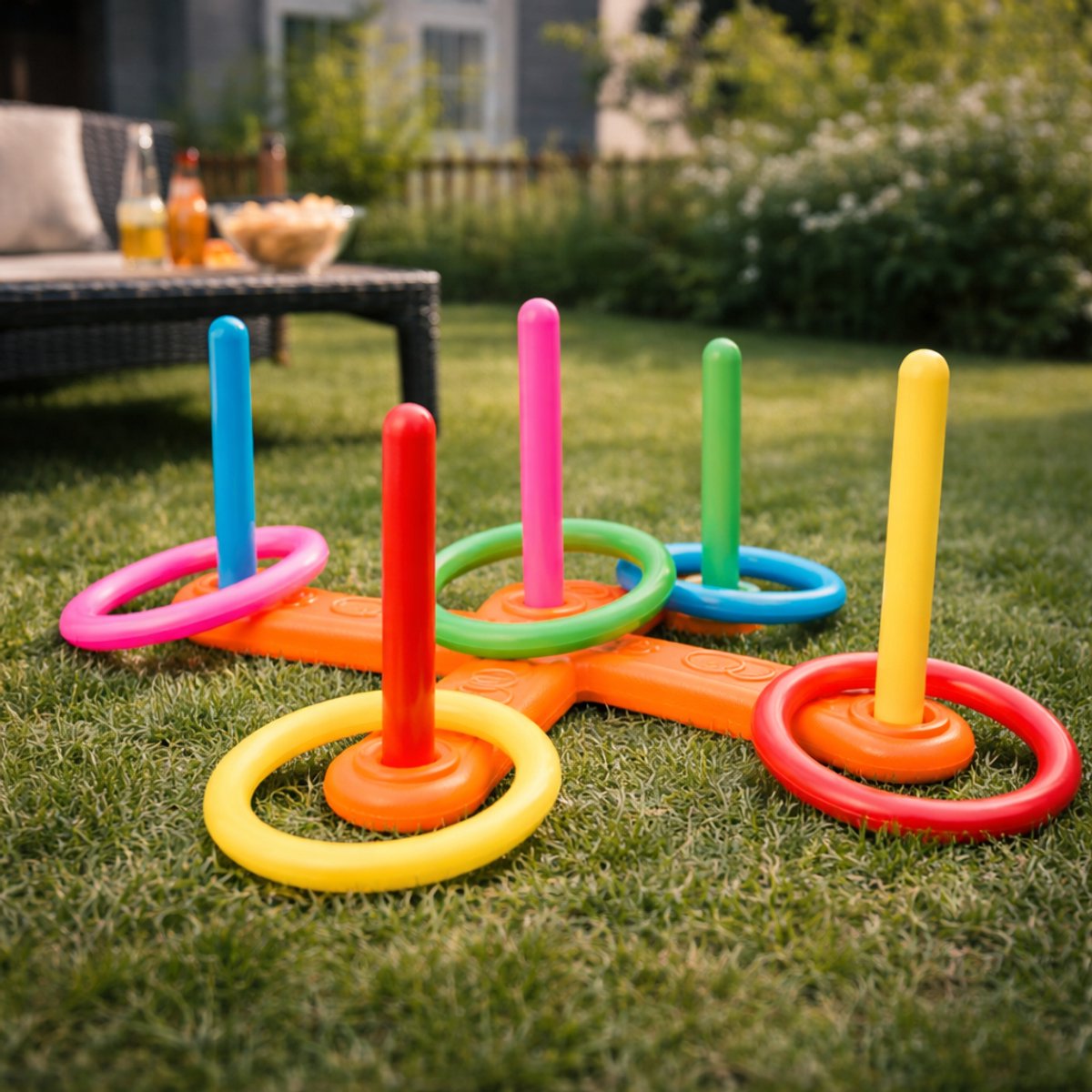 Eddy Toys Ringwerp Spel 12-Delig - Ring Gooien Spel voor Kinderen - Werpspel Toss Game voor Buiten - Buitenspel Speelgoed - Tuinspel Kinderen - Ring Toss Spel Ringwerpset — afbeelding 4