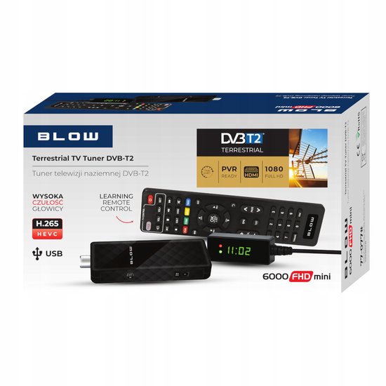 Blow, H.265 - DVB-T/T2-tuner - TV-ontvanger - 6000FHD - Timeshift ...