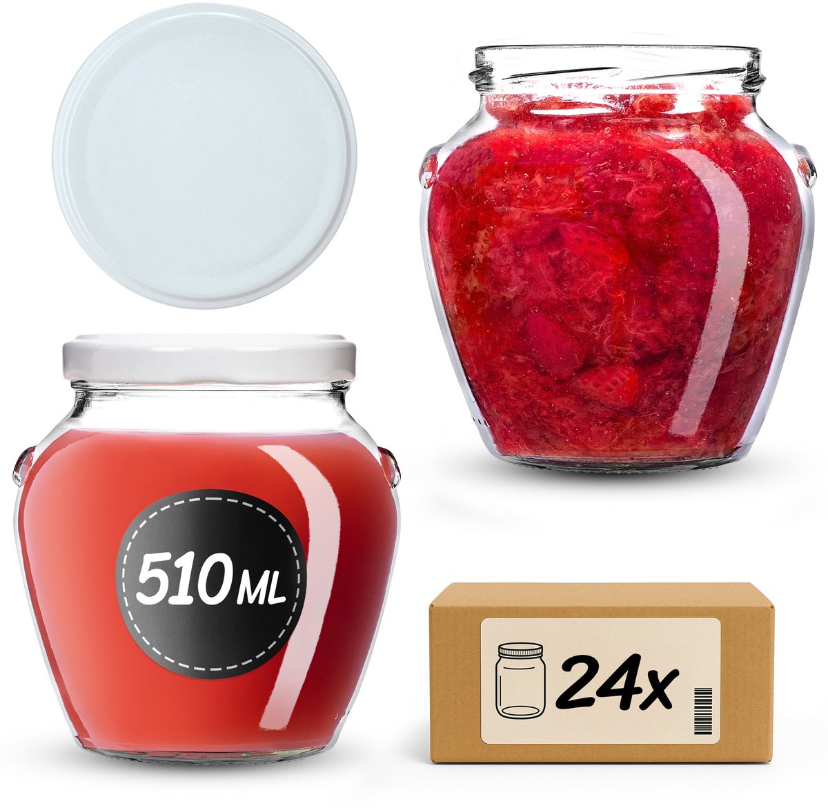 KADAX Inmaakpotten 510 ml fi82 Wit 24 stuks