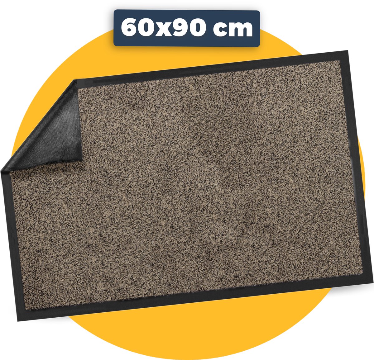 Pasper Deurmat binnen droogloopmat - 60 x 90 cm - Beige - 100% recycled - Gemaakt in België - Wasbaar - deurmatten