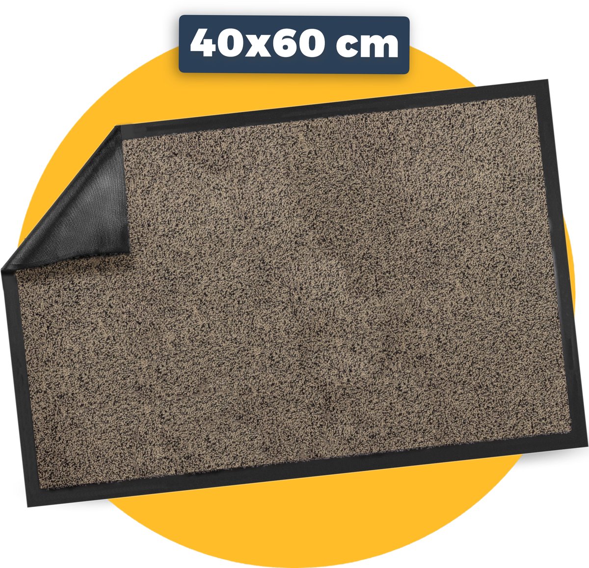 Pasper Deurmat binnen droogloopmat - 40 x 60 cm - Beige - 100% gerecyclede materialen - Gemaakt in België - Wasbaar - Deurmatten