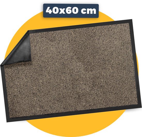 Paillasson d'intérieur Pasper Doormat - 40 x 60 cm - Beige - 100% matériaux recyclés - Fabriqué en België - Lavable - Paillassons