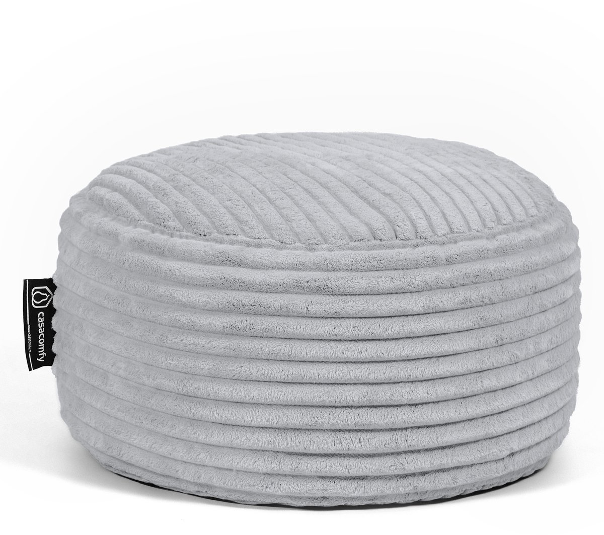 Casacomfy Poeffie - Poef - Groot Rond - Corduroy - 60x60x35 cm - Grijs