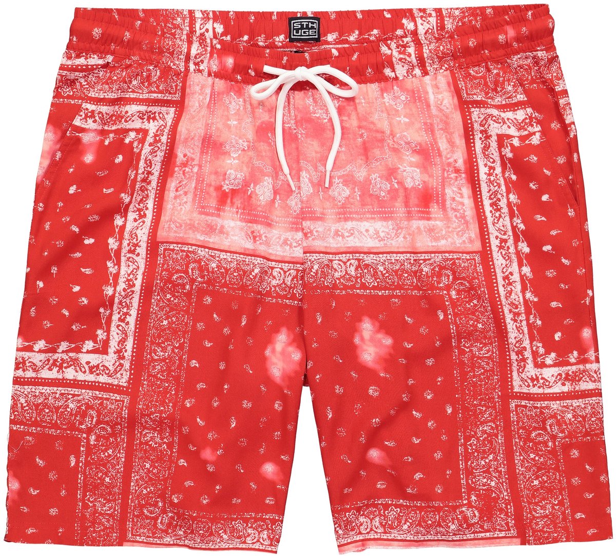 STHUGE - Heren - Bermuda elastische tailleband all-overprint - Chili rood - Maat 8XL