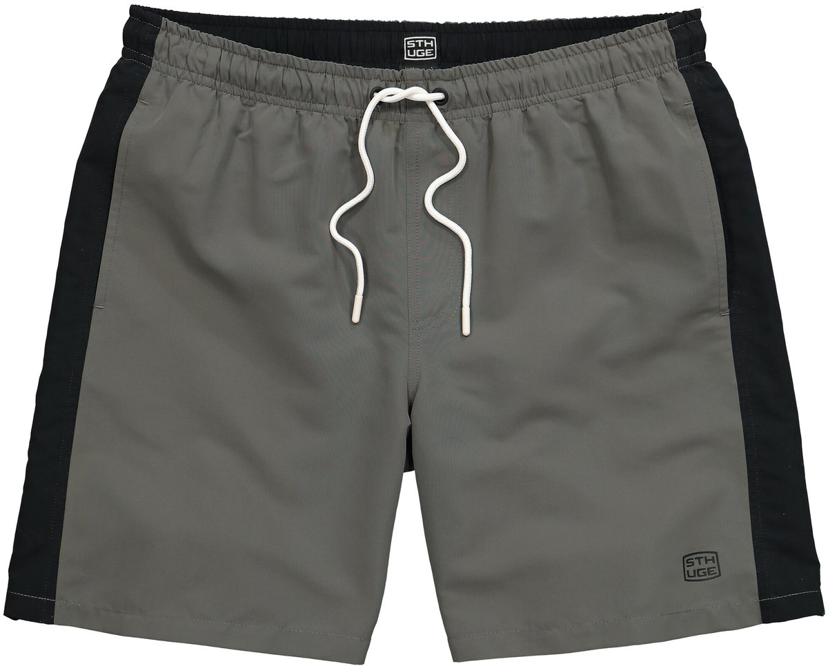 STHUGE - Heren - Zwembroek beachwear elastische tailleband koord - Donkergrijs - Maat 7XL