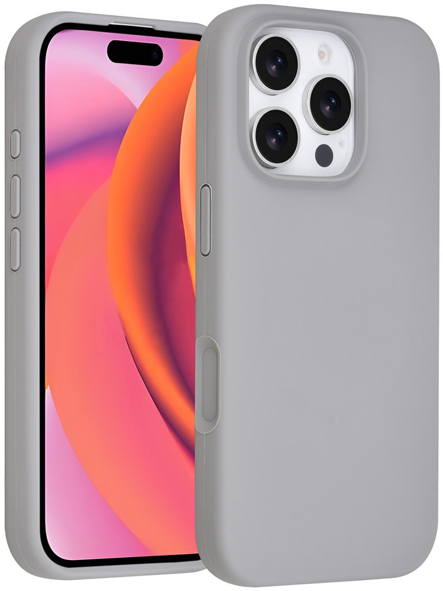 TUNIQ telefoonhoesje voor Apple iPhone 16 Pro - Siliconen backcover - Grijs