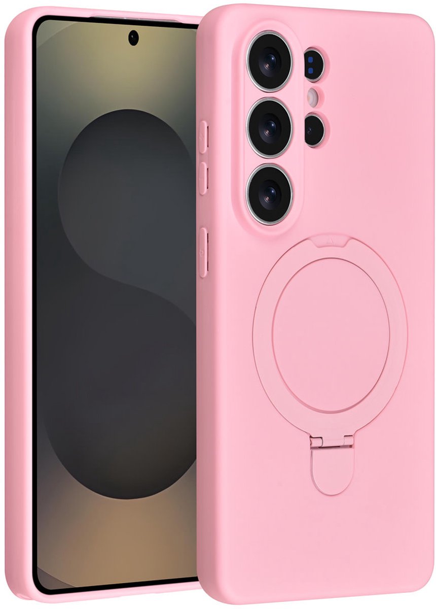 TUNIQ telefoonhoesje voor Samsung Galaxy S26 Ultra - Met ringstand en koord - Roze