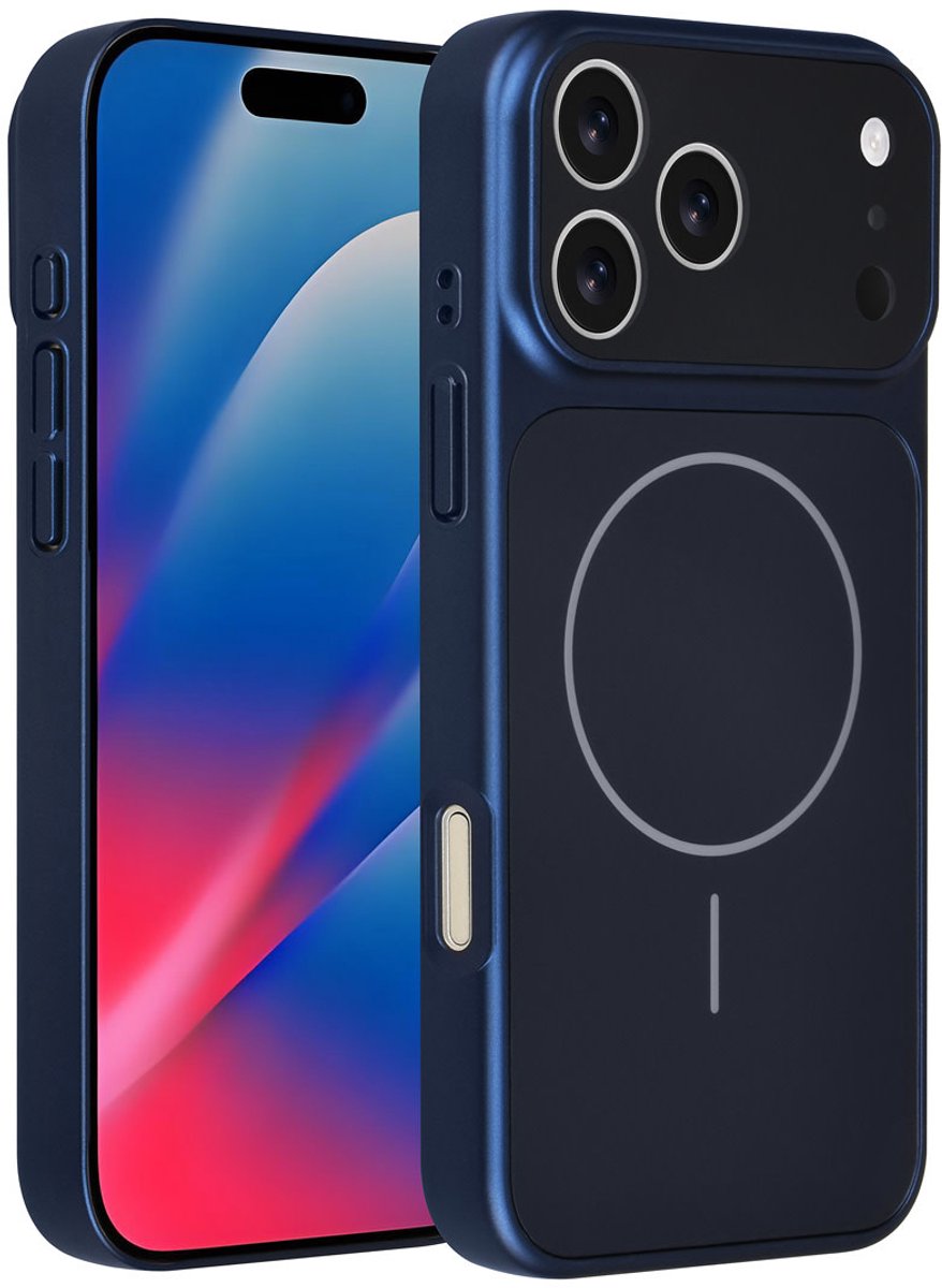 AG Matte Glass iPhone 17 Pro Max Backcover hoesje - Magsafe full protection cover - Blauw