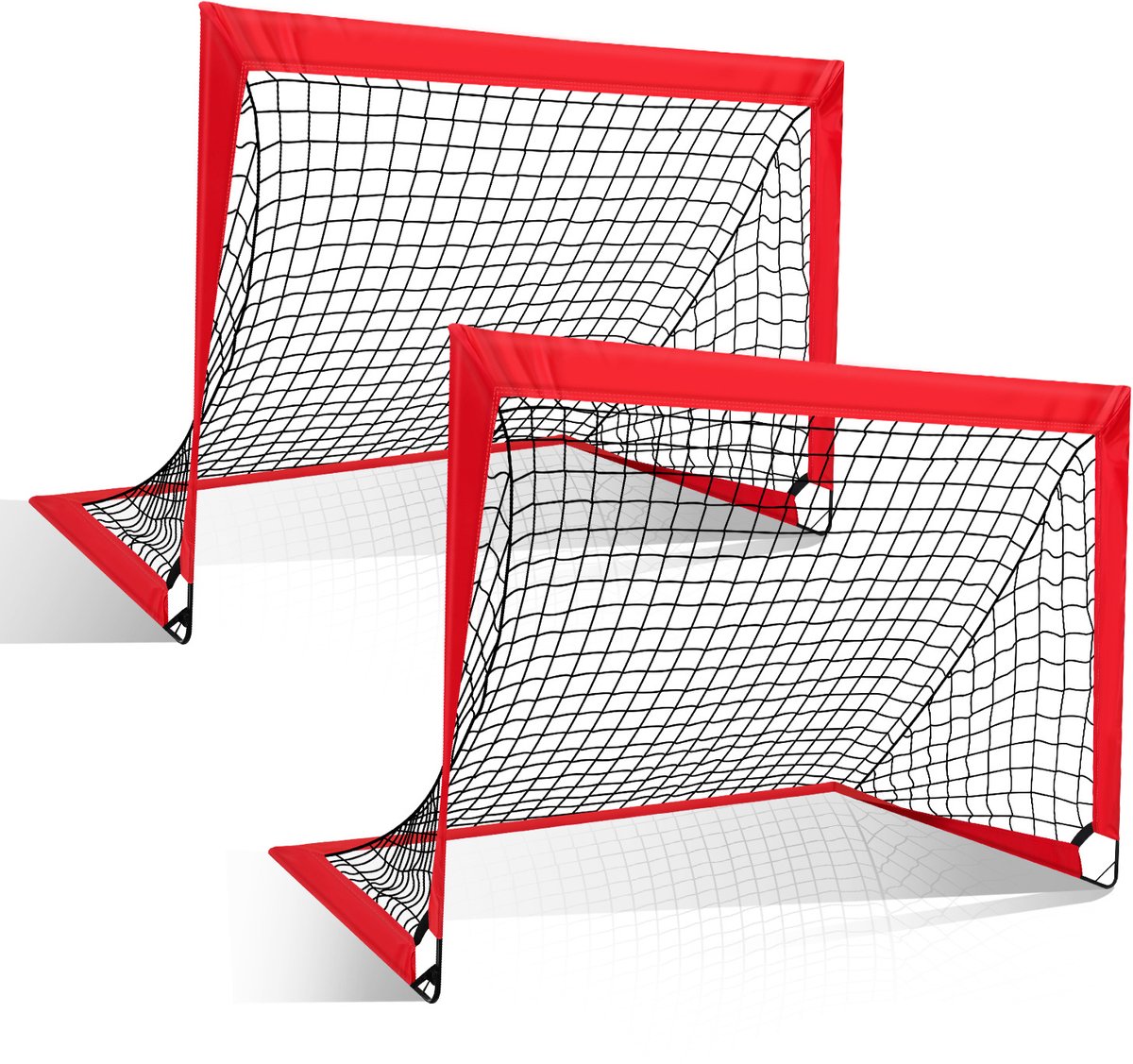Opklapbare voetbaldoelen set van 2 mini voetbaldoelen 120 x 90 cm opvouwbaar voetbaldoel voor tuin en park voor kinderen