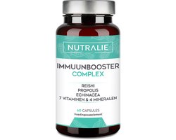 Nutralie Immuniteit Booster Complex - 60 Capsules - Immuunsysteem Supplementen - Mannen en Vrouwen - Met Vitamine C, Echinacea, Propolis, Zink, IJzer, Selenium