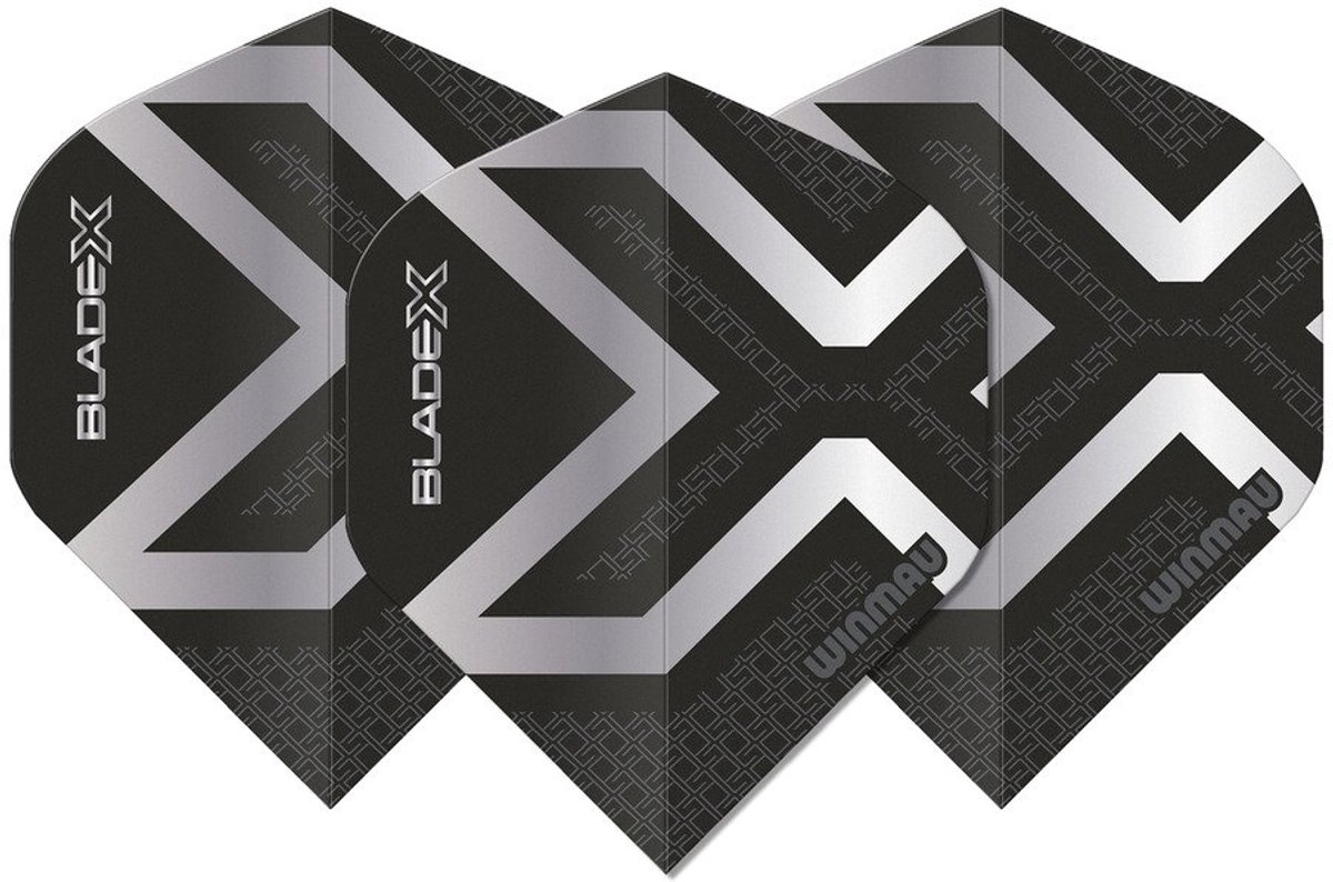Winmau Blade X Prism Delta Metallic Black Silver - Dart Flights