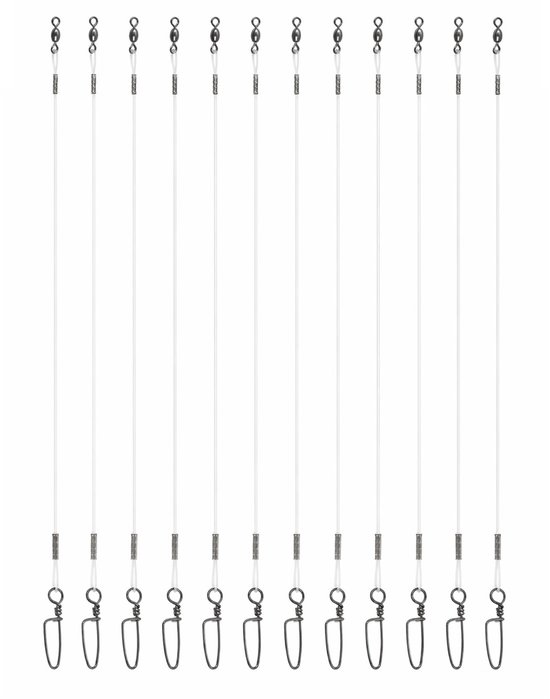 S&D - Bas de ligne en fluorocarbone - 33,2 cm - 20 kg - Leader en fluorocarbone pour poissons prédateurs - Lot de 10