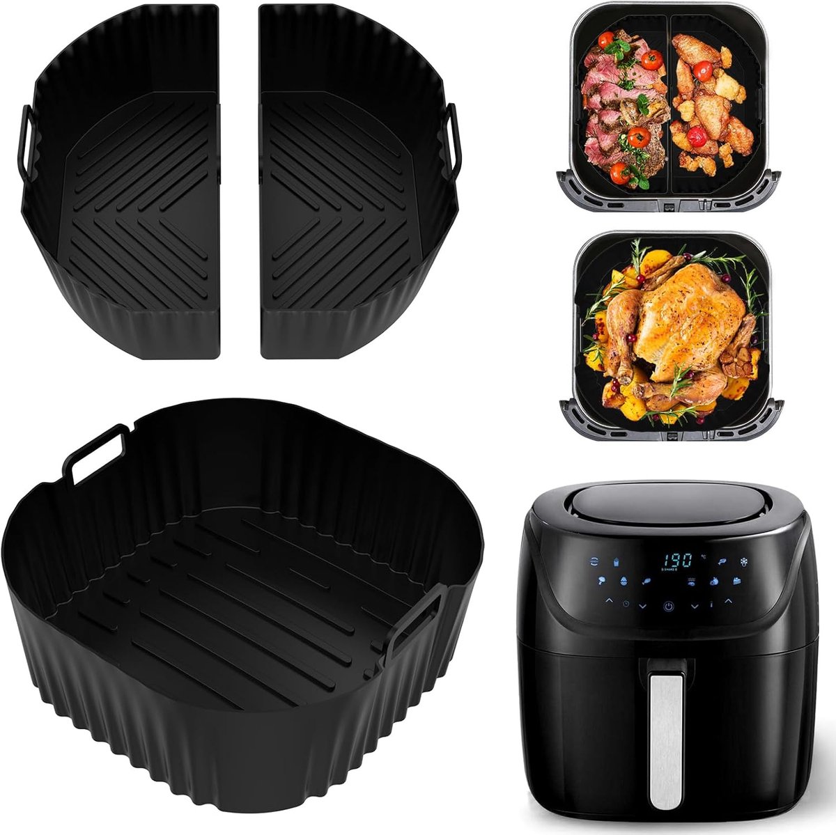 Siliconen vorm voor airfryer - XXL - Siliconen inzetstuk - Geschikt voor Russell Hobbs 27170-56 8L en 27632-56 8.3L