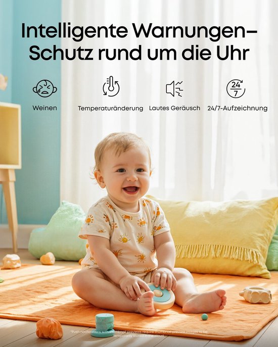 eufy Babyfoon C10 + Baby Monitor C10 Add-On Camera – 2K HD Camera – 4,5" Écran – Pan & Tilt – Vision Nocturne – Wi-Fi ou Sans Wi-Fi – 12 Heures Batterie – Détection de Mouvement, Pleurs & Son – Alarme Température – Conversation Bidirectionnelle – VOX
