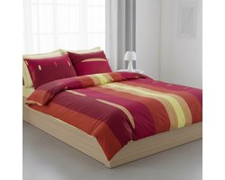 Dekbedovertrek Oval Stripe Rood-200 x 200/220 cm