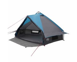 vidaXL - Teepee - Tent - voor - 6 - Personen - 6-persoons - Blauw - en - Grijs