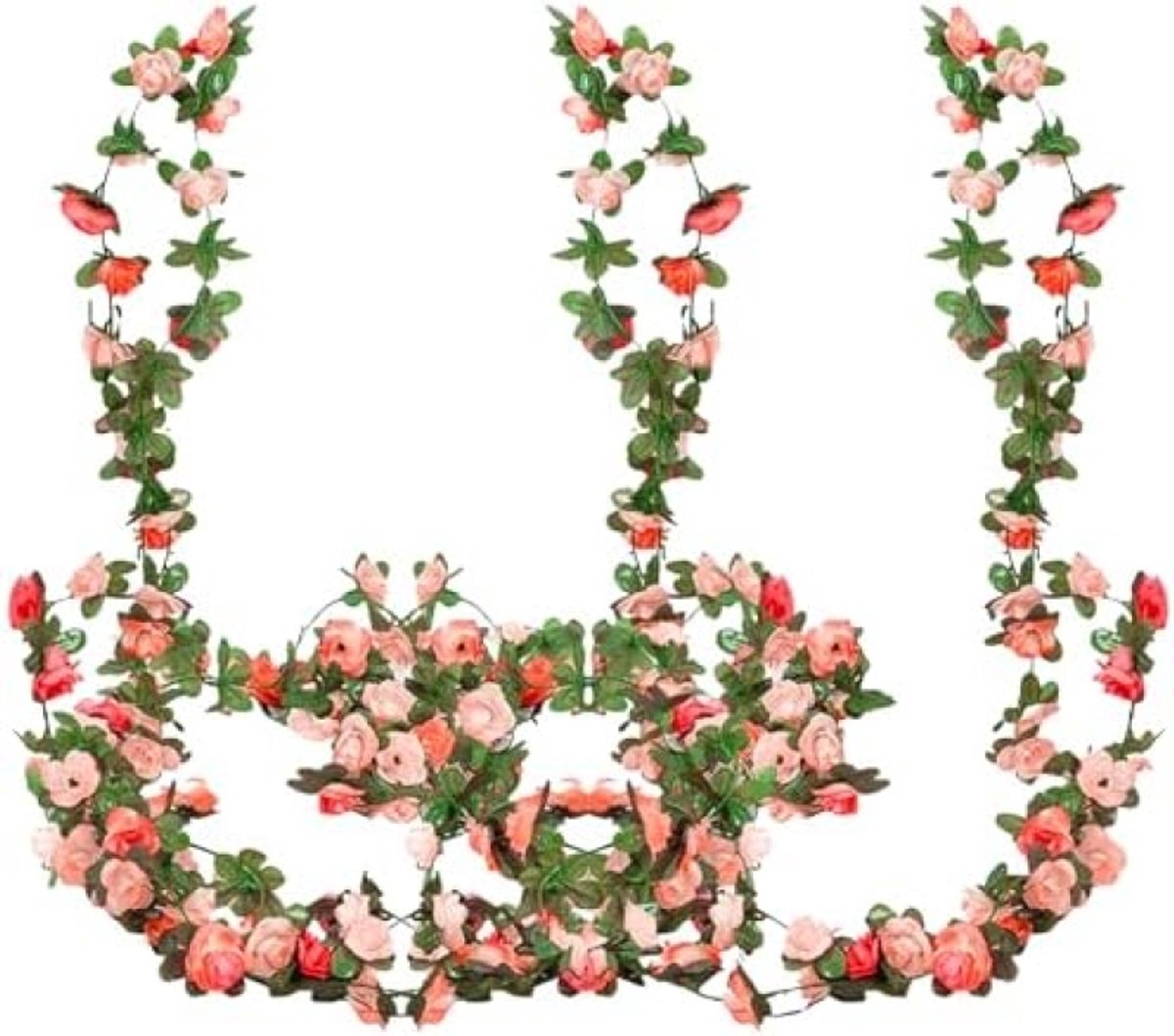 PromoHome Kunstbloemen Slinger - 3 Stuks Rozenranken voor Feestdecoratie