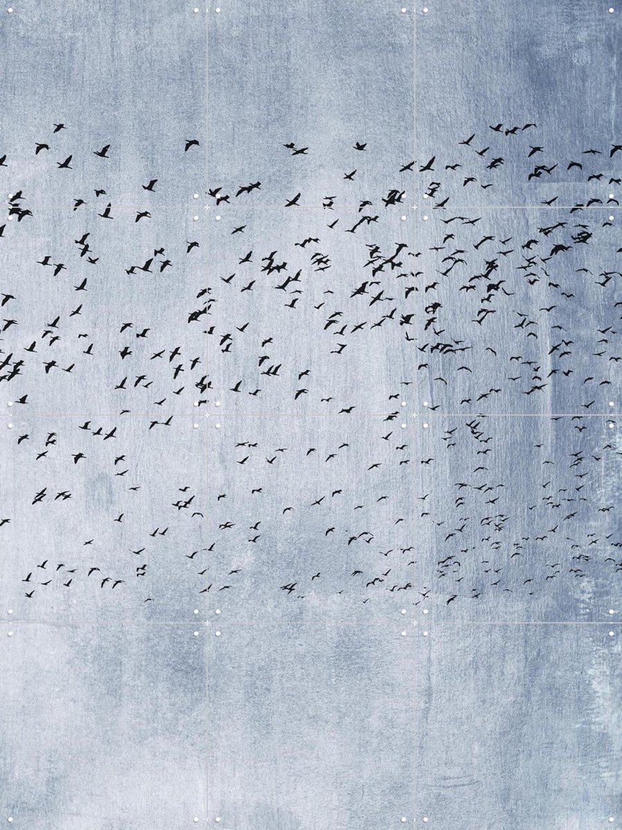 IXXI Moving On - Blue, Kubistika - 60 x 80 cm - Gratis ophangtool - Grote wanddecoratie en posters - Abstract, Minimalisme, Fotografie, Slaapkamer