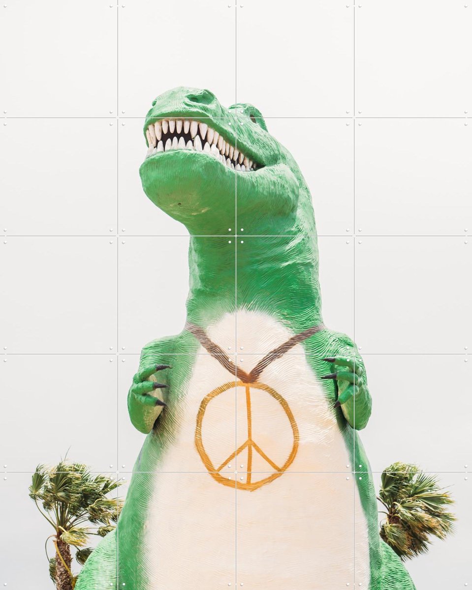 IXXI Cabazon T-Rex, Pati Photography - 80 x 100 cm - Gratis ophangtool - Grote wanddecoratie en posters - Kleurrijk, Fotografie, Speels, Pop art