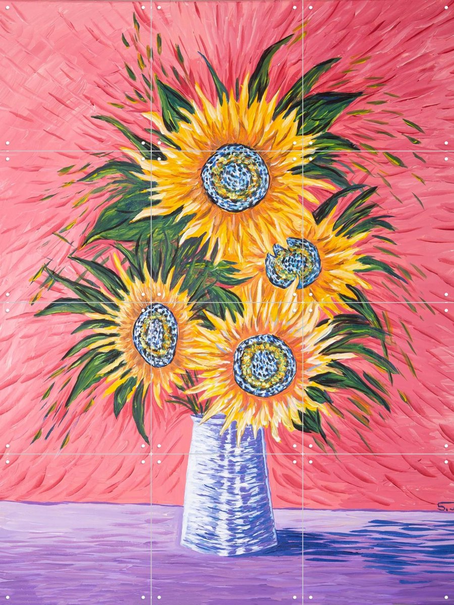 IXXI Sunflowers, Zurab Dariali & Van Gogh 21st Century - 60 x 80 cm - Gratis ophangtool - Grote wanddecoratie en posters - Klassiek, Impressionisme
