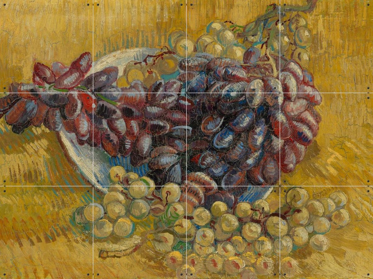 IXXI Druiven (1887), Vincent van Gogh (1853 - 1890) & Van Gogh Museum - 80 x 60 cm - Gratis ophangtool - Grote wanddecoratie en posters -