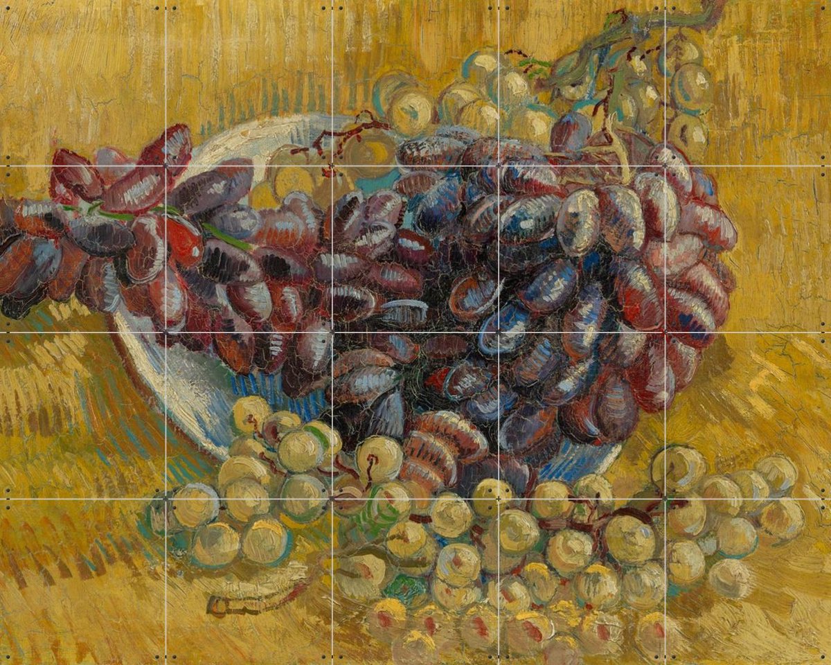 IXXI Druiven (1887), Vincent van Gogh (1853 - 1890) & Van Gogh Museum - 100 x 80 cm - Gratis ophangtool - Grote wanddecoratie en posters -